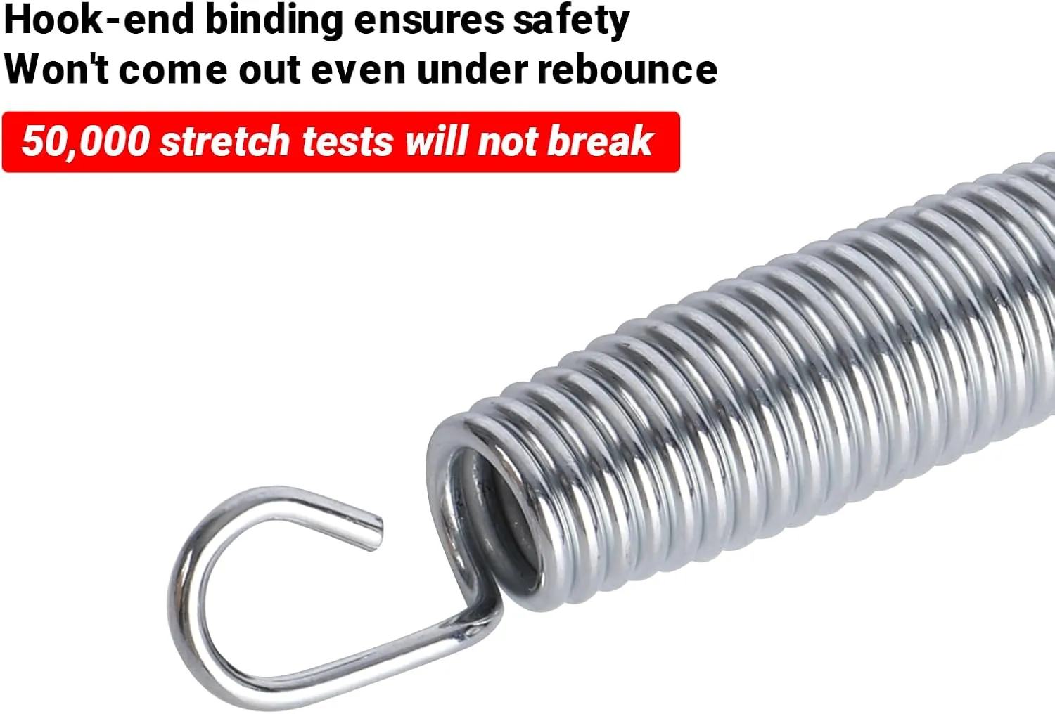 Trampoline Springs Heavy Duty Stainless Steel Replacement Trampoline Replacement Parts, Weather-Resistant, Includes Tool and Gloves, Universal Trampoline Spring Tool