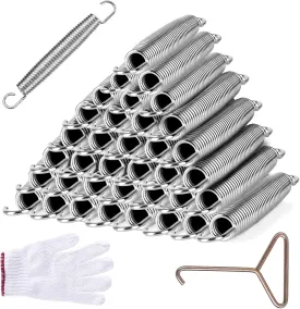 Trampoline Springs Heavy Duty Stainless Steel Replacement Trampoline Replacement Parts, Weather-Resistant, Includes Tool and Gloves, Universal Trampoline Spring Tool