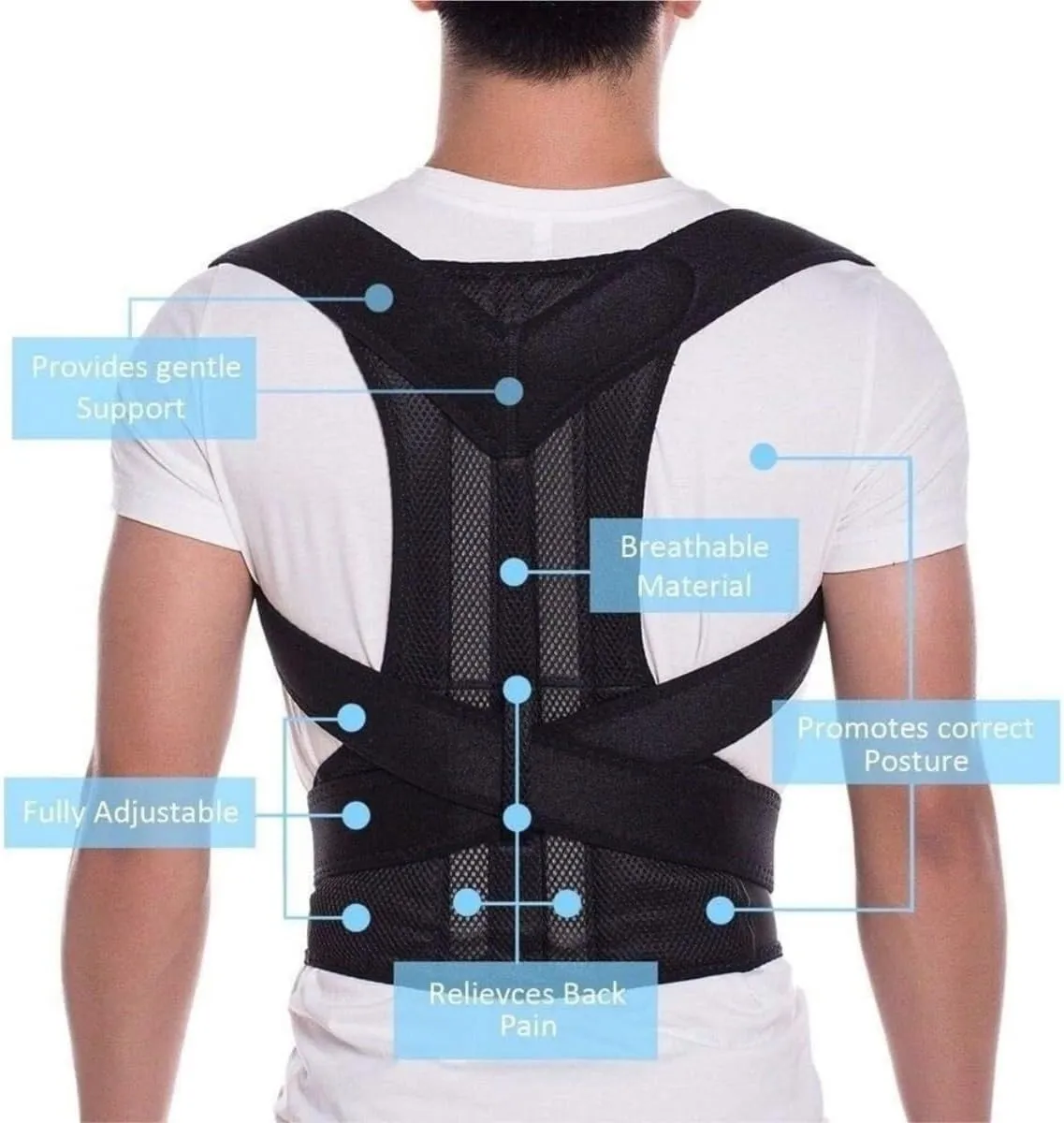 Tummy Control Workout Back Support Posture Corrector Full Back Support Belt Brace Trainer Shoulder Waist Cincher Corset