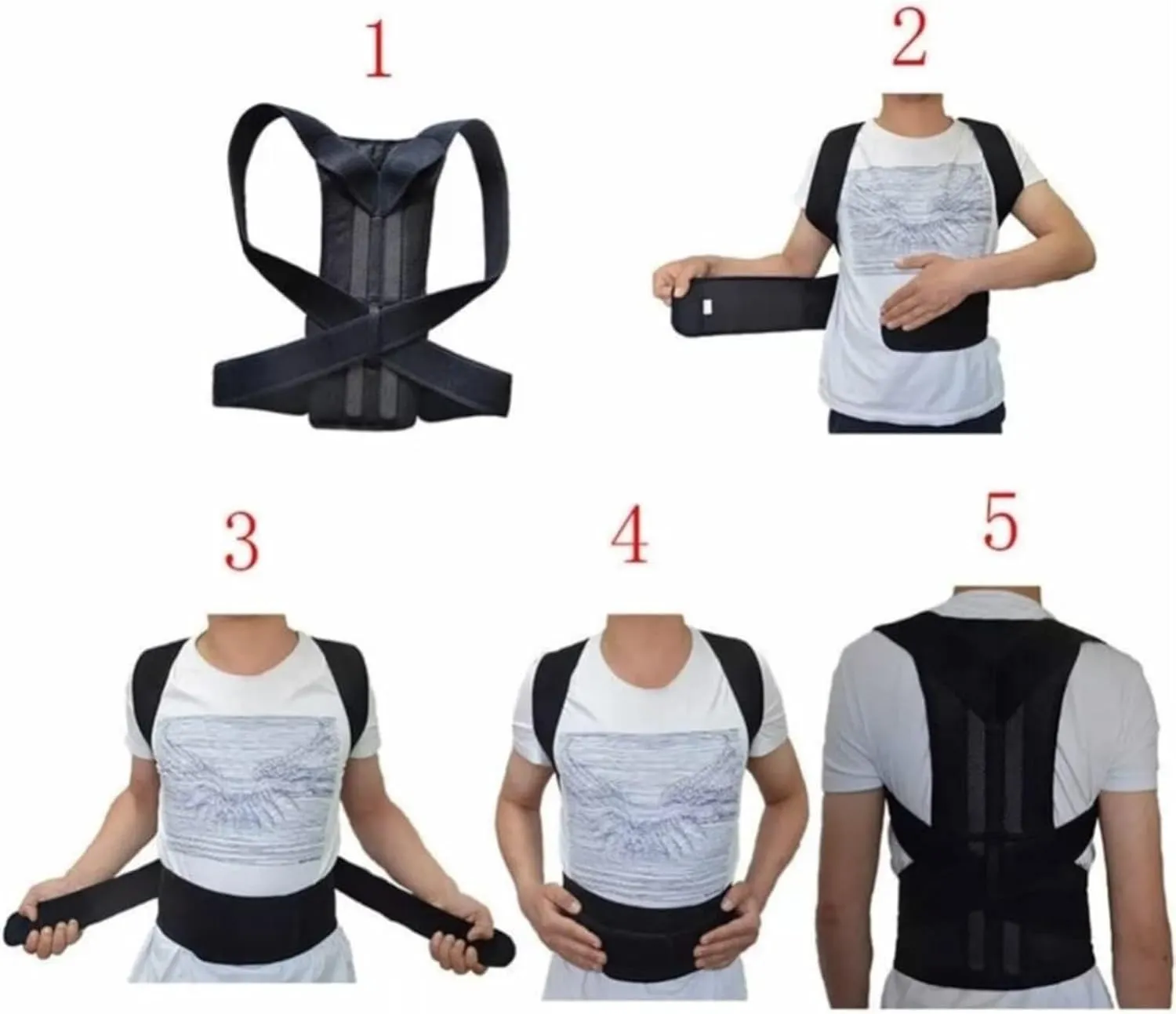 Tummy Control Workout Back Support Posture Corrector Full Back Support Belt Brace Trainer Shoulder Waist Cincher Corset
