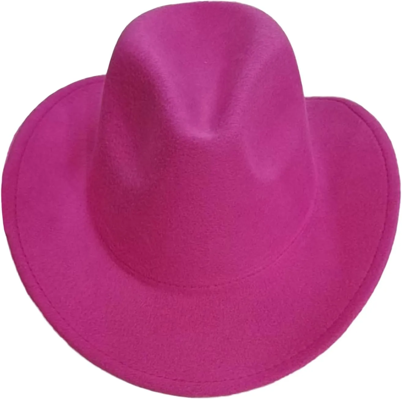 Unisex Western Cowboy Hat Faux Fur Felt Cowgirl Hats American Fedora Hats Outdoor Wide Brim Rodeo Jazz Hat