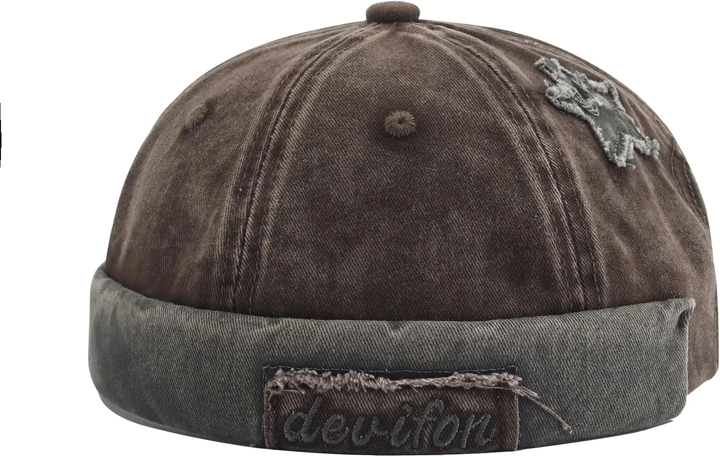 Washed Cotton Brimless Distressed Docker Cap Adjustable Street Casual Sailor Cap Skullcap Beanie Hat Landlord Hats