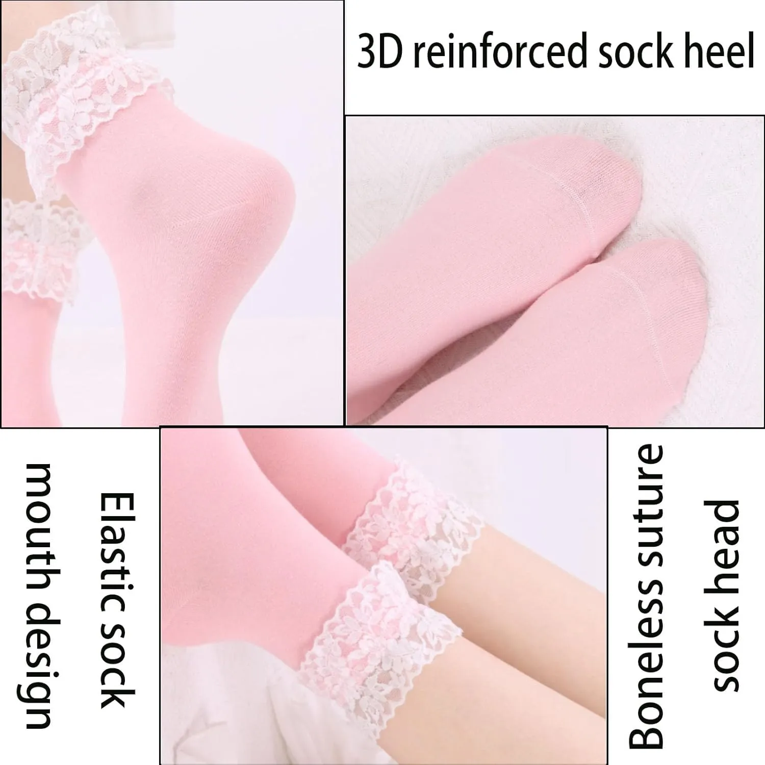 Women Lace Ruffle Frilly Socks, Anklet Socks Cup Lace Socks