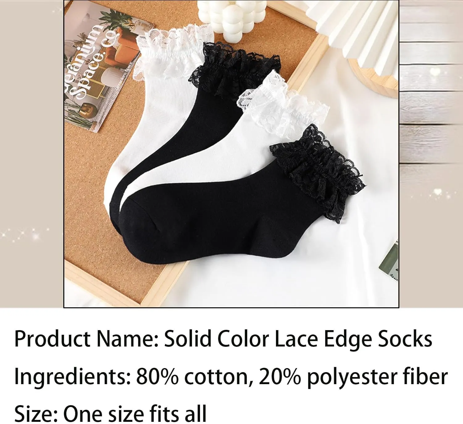 Women Lace Ruffle Frilly Socks, Anklet Socks Cup Lace Socks