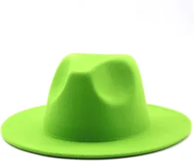 Womens Stage Felt Top Hat Big Brim Hats For Lady Vintage Church Hat Panama Jazz Cap
