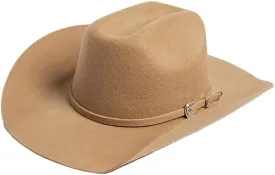 Womens Wool Concave Shape Top Hat Belt Buckle Woolen Curling Wide Brim Fedora Unisex Western Caps